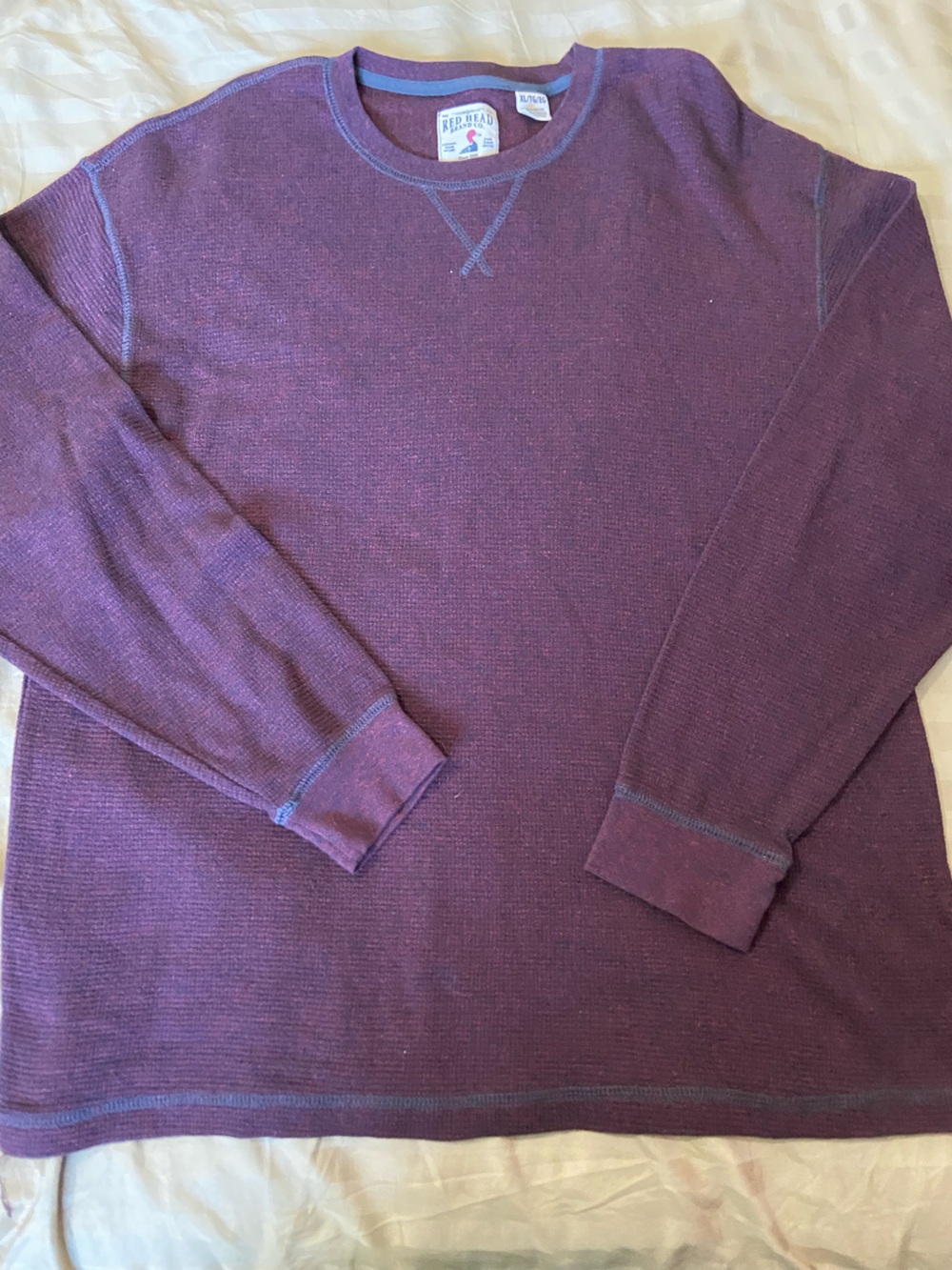 RedHead burgundy Thermal Crewneck Sweater - Men